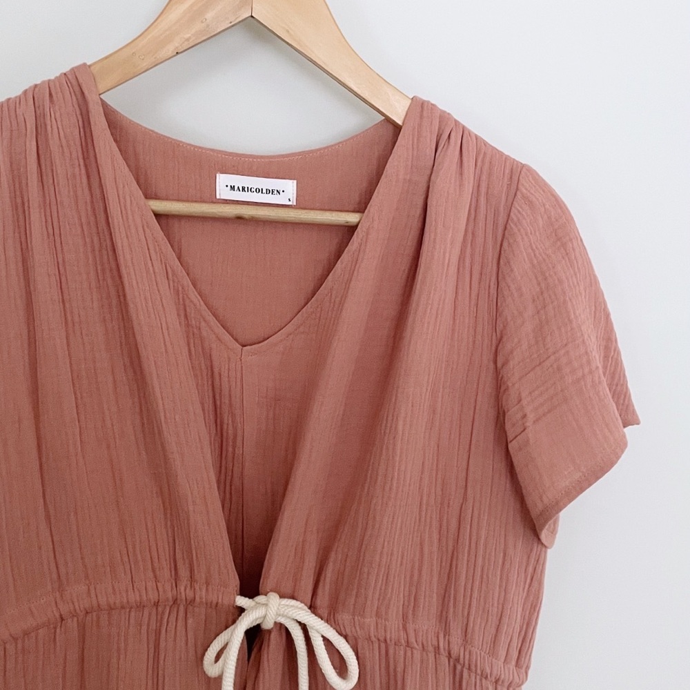 Boho maxi rope tie dress w/ beautiful gauze material